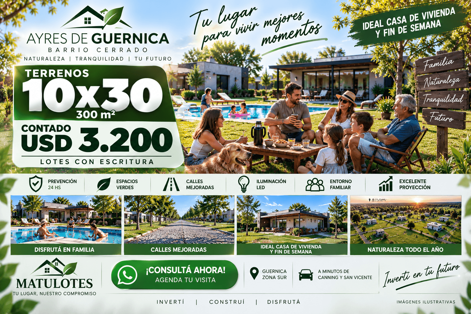 AIRES DE GUERNICA LOTES EN VENTA ZONA SUR CON ESCRITURAS